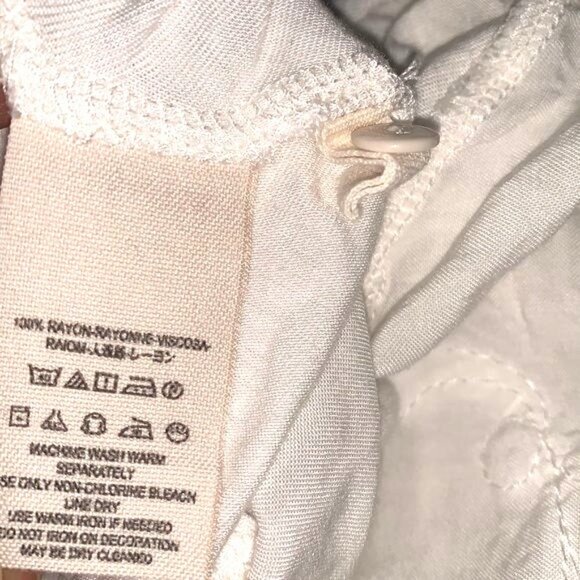 Free People Embroidered White Rayon Tank Top XS - Picture 3 of 9